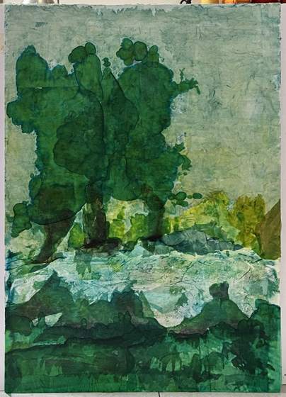 Liseron — « La rivière », 100,5x73 cm