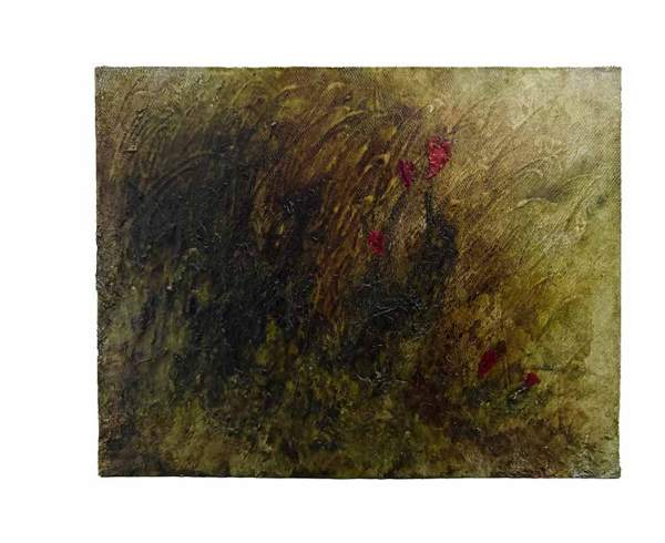 Liseron — « Herbes folles et ses coquelicots », 30x24 cm